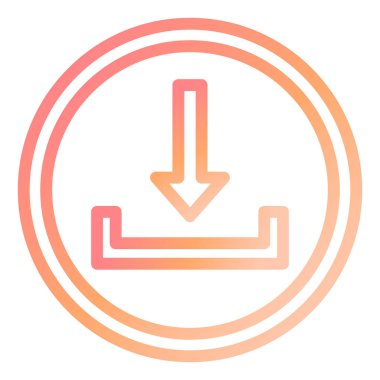 Okun çizgi simgesini indir. Gönderme düğmesi. yük sembolü. düz tasarım biçimi.