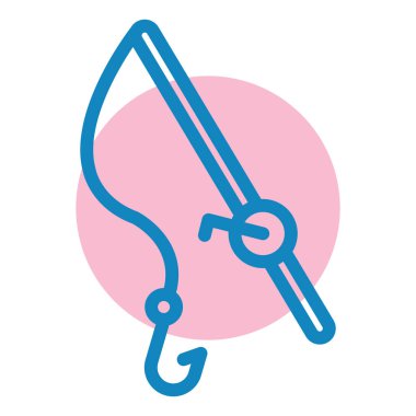 Balık oltası. Basit resimleme