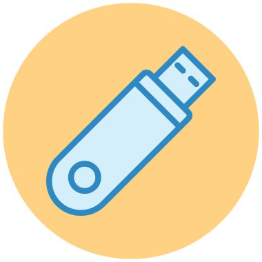 USB flash disk simgesi. Web tasarımı için donanım aracı vektör simgelerinin basit illüstrasyonu