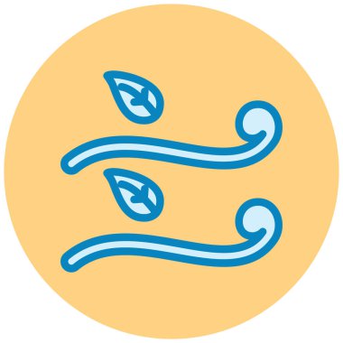 Yapraklı rüzgar. Web simgesi basit illüstrasyon