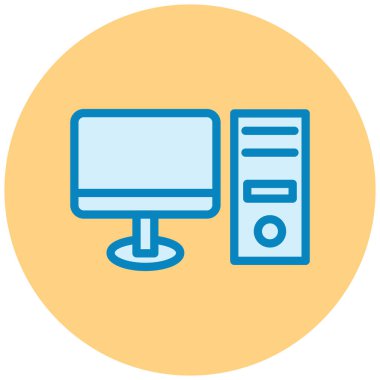 Bilgisayar. Web simgesi basit illüstrasyon