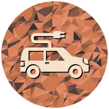 Elektrikli araba ikonu. Web için yol sembolü vektör simgelerinin basit illüstrasyonu