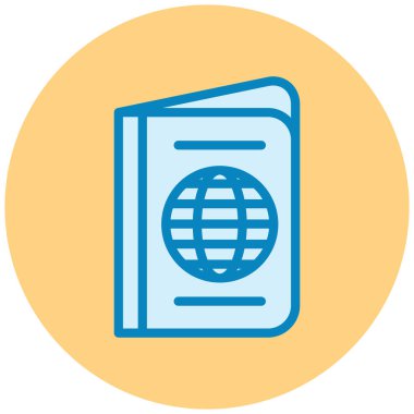 Pasaport. Web simgesi basit illüstrasyon