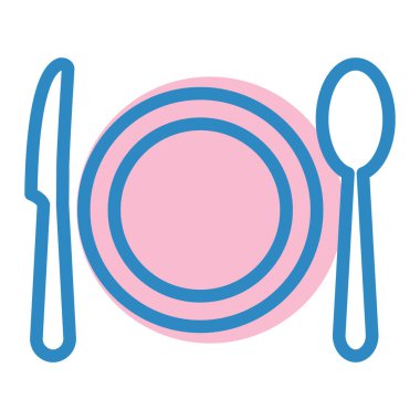 Çatal bıçak. Web simgesi basit illüstrasyon