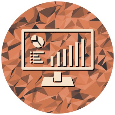 Grafik simgesi olan bilgisayar monitörü. vektör illüstrasyonu