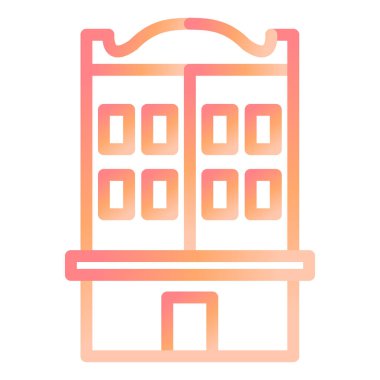 Otel binası. Web simgesi basit illüstrasyon