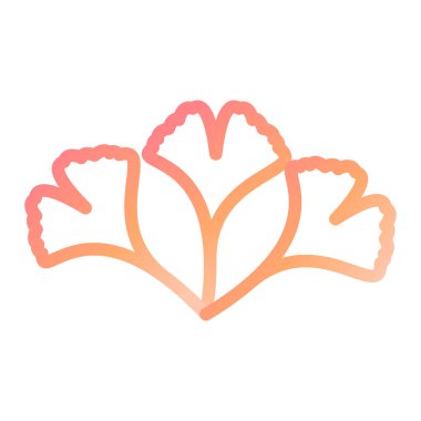Ginkgo. Web simgesi basit illüstrasyon 