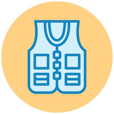 Yelek düz vektör simgesi