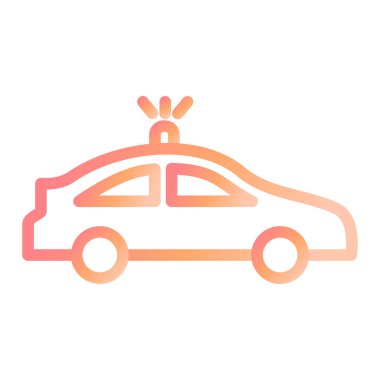 Polis arabası ikon vektörü. İnce çizgi işareti. izole edilmiş sınır sembolü çizimi