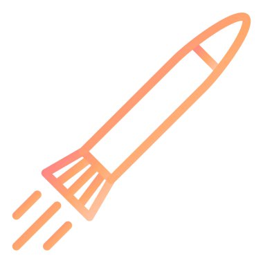 Roket. Web simgesi basit illüstrasyon