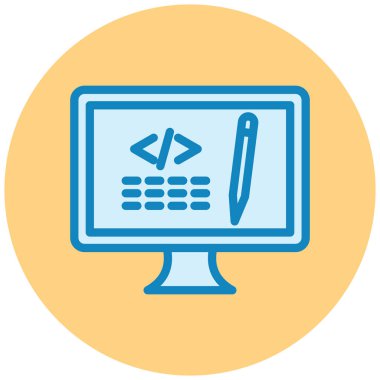 Kodlama. Web simgesi basit illüstrasyon