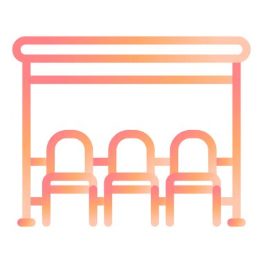 Otobüs Durağı Modern ikon vektör illüstrasyonu 