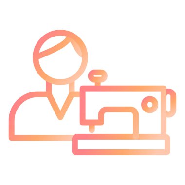 Dikiş makinesi simgesi vektör çizimi