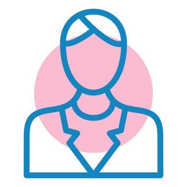 Kadın. Web simgesi basit illüstrasyon