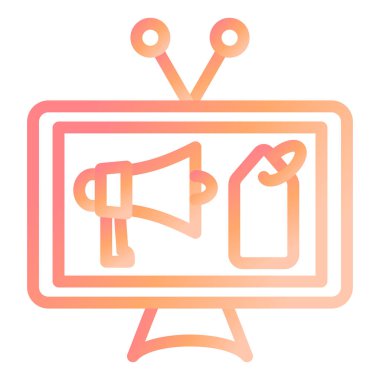 Reklamcılık. Web simgesi basit illüstrasyon