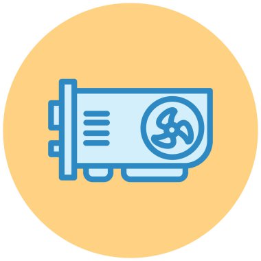 Grafik kart simgesi, vektör illüstrasyonu basit tasarım