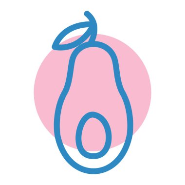 avokado simgesi, vektör illüstrasyonu basit tasarım