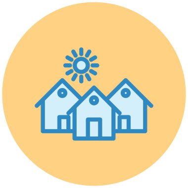 Evler. Web simgesi basit illüstrasyon