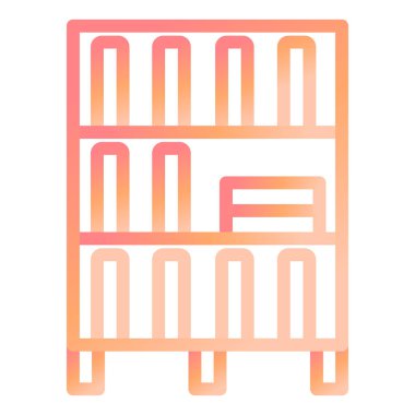 Kitap rafları. Web simgesi basit illüstrasyon 