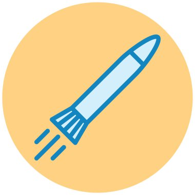 Roket. Web simgesi basit illüstrasyon