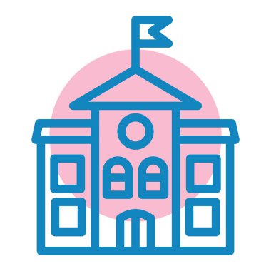 Okul binası. Basit illüstrasyon