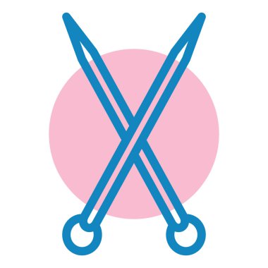 Örgü simgesi için iğneler, vektör illüstrasyonu basit tasarım