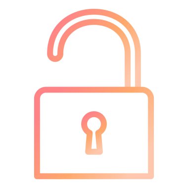 Kilitli değil. Web simgesi basit illüstrasyon 