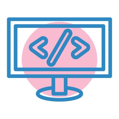 Bilgisayar. Web simgesi basit illüstrasyon