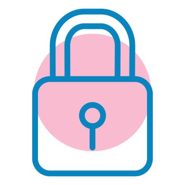 Kilit. Web simgesi basit illüstrasyon