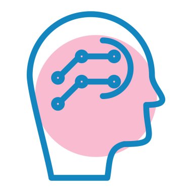 Beyin. Web simgesi basit illüstrasyon