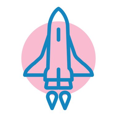 Roket. Web simgesi basit illüstrasyon