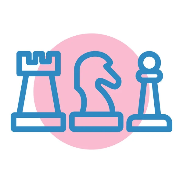 Vektorová Ilustrace Ikon Šachů — Stockový vektor