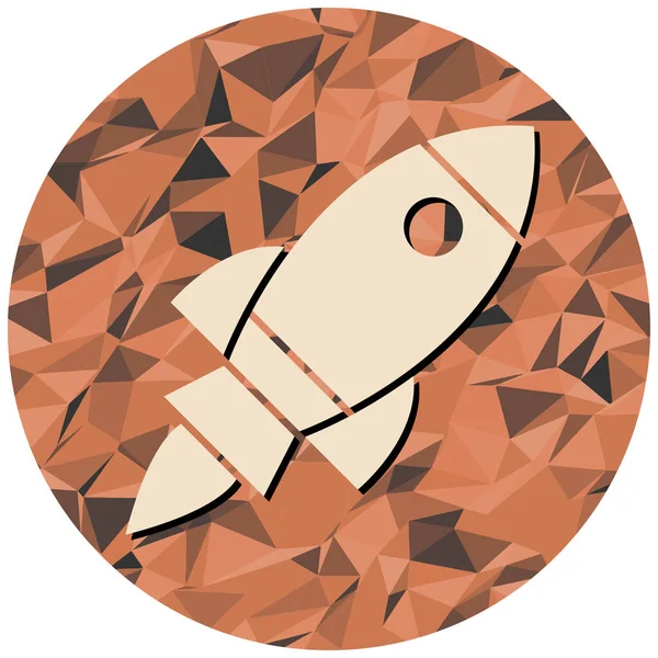 Roket. Web simgesi basit illüstrasyon