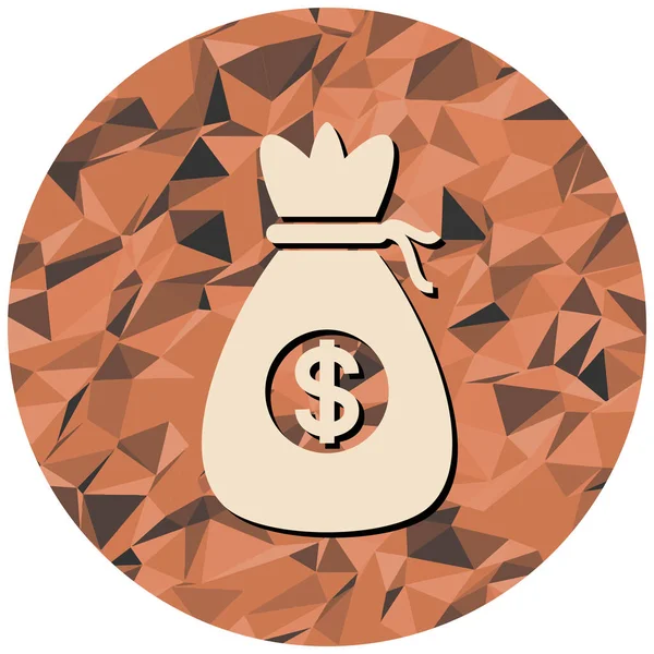 Money Bag Icon Flat Design Style — Stock Vector
