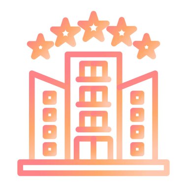 Beş Yıldız Oteli. Web simgesi basit illüstrasyon