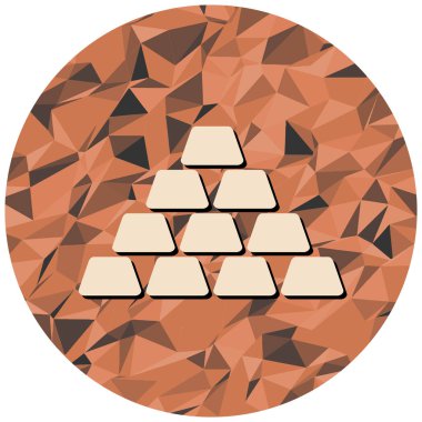 Altın külçeleri ikonu. Web için altın sikke vektör simgelerinin düz çizimi