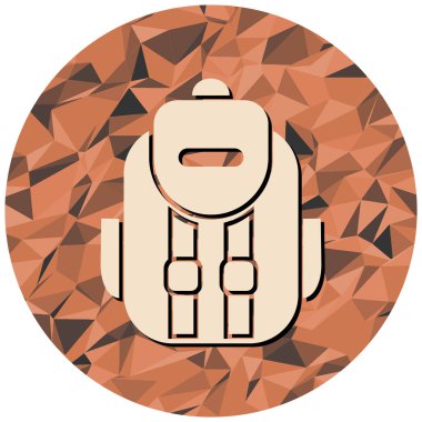 sırt çantası simgesi, vektör illüstrasyonu