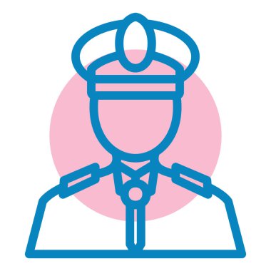 Polis memuru ikon vektörü. Doktor pilot imzası. izole edilmiş sınır sembolü çizimi