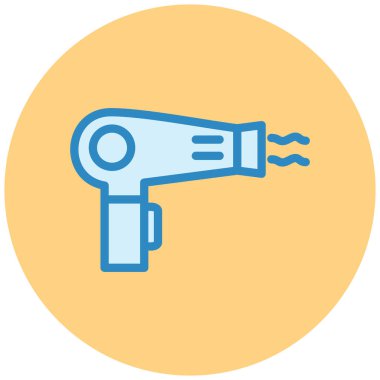 Saç kurutma makinesi. Web simgesi basit tasarım