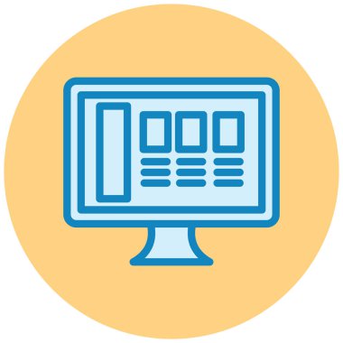 Bilgisayar. Web simgesi basit illüstrasyon