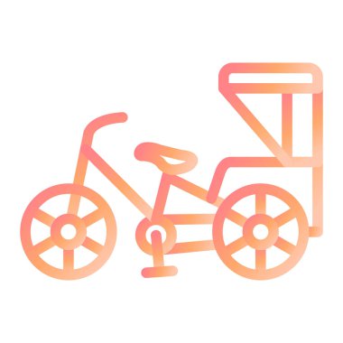 Rickshaw 'ı çalıştır. Web simgesi basit illüstrasyon