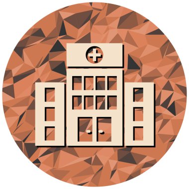 Hastane binası ikonu. Web için tıbbi vektör simgelerinin düz çizimi