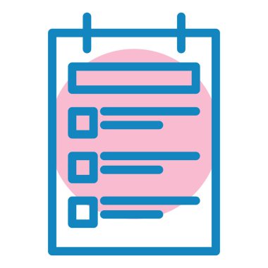 Liste simgesi ve vektör illüstrasyonlu pano