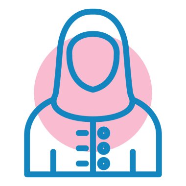 Başörtüsü. Web simgesi basit illüstrasyon