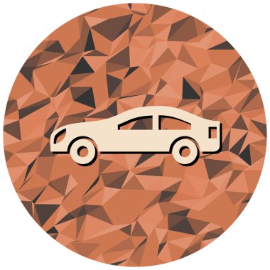 Araba ikonu. Web tasarımı için yol sembolü simgelerinin düz çizimi