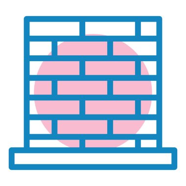 tuğla duvar. Web simgesi basit illüstrasyon