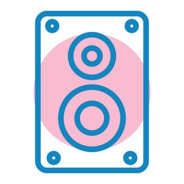 Müzik hoparlörü ikon vektörü. ses sistemi işareti. izole edilmiş sınır sembolü çizimi