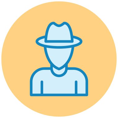 Kovboy. Web simgesi basit illüstrasyon