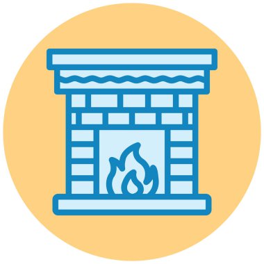 Şömine. Web simgesi basit tasarım