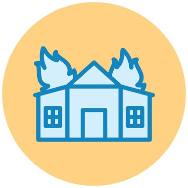 Yangın. Web simgesi basit illüstrasyon